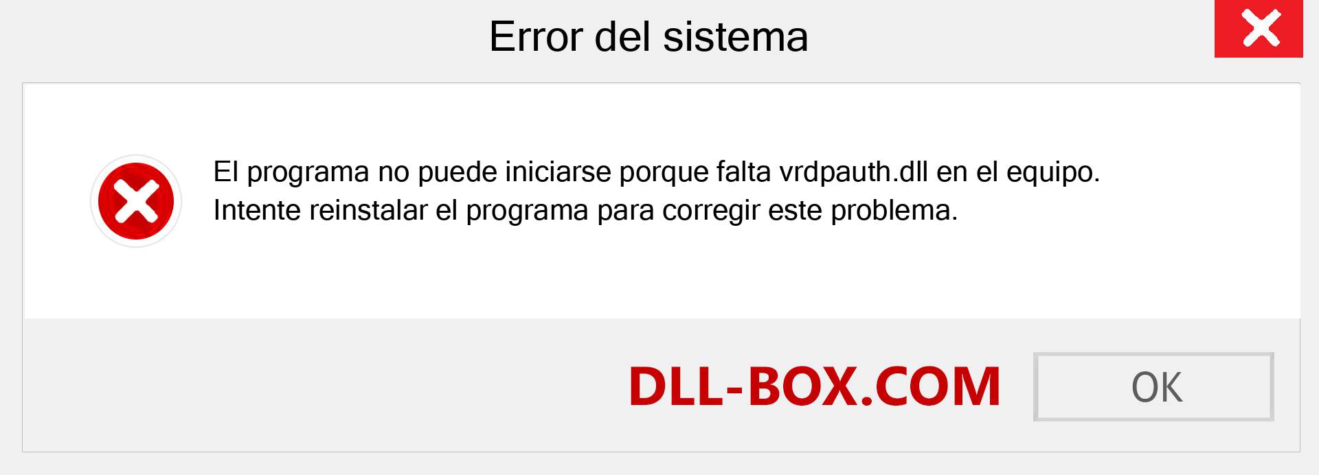 ¿Falta el archivo vrdpauth.dll ?. Descargar para Windows 7, 8, 10 - Corregir vrdpauth dll Missing Error en Windows, fotos, imágenes